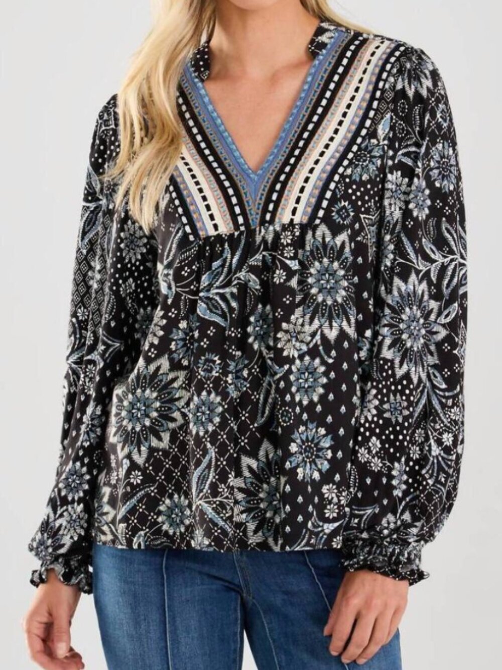 FDJ Boho Peasant Top